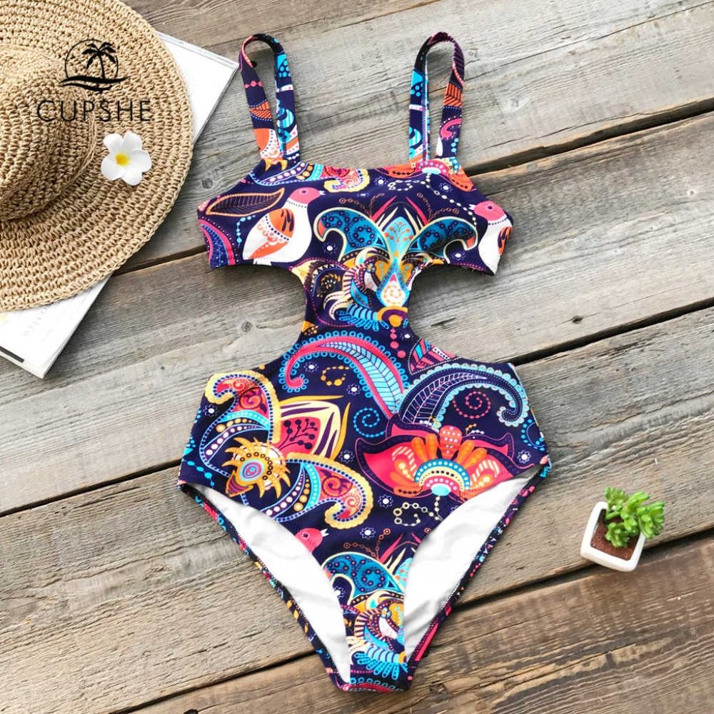 Cupshe-NWT-Cutout One Piece-Multi Color-Sz S